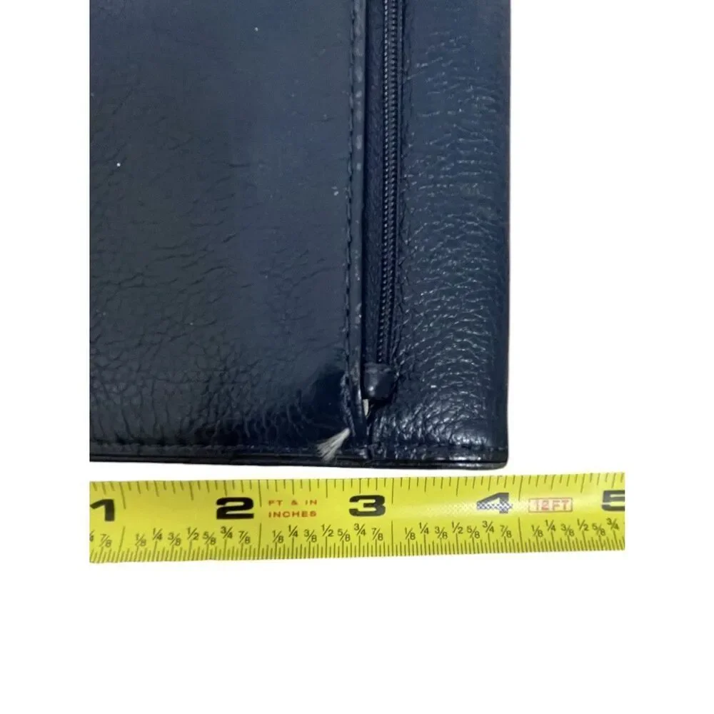 Michael Kors Blue Leather Wallet Slim Small Snap Closure